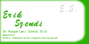 erik szendi business card